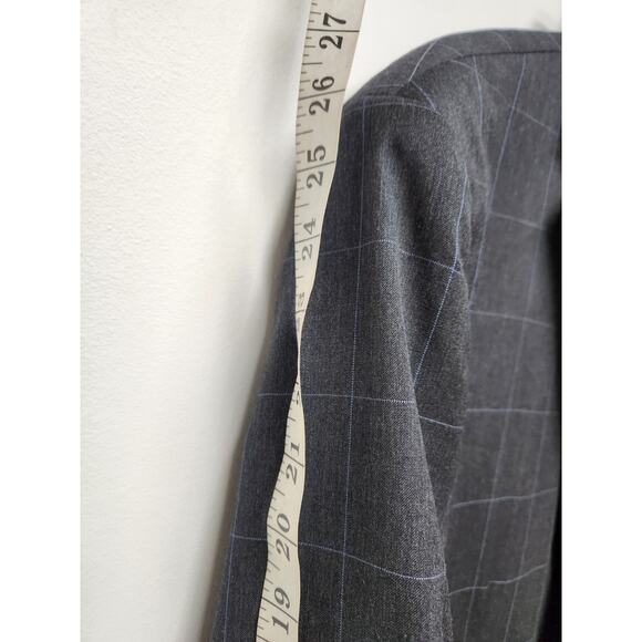 NWT Ralph Lauren Men's Wool Gray Plaid Suit Set, Sz 48R Pants 42x31 Boss/Classic - Picture 8 of 16